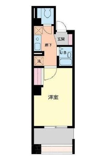 グランディール元町(1K/2階)の間取り写真