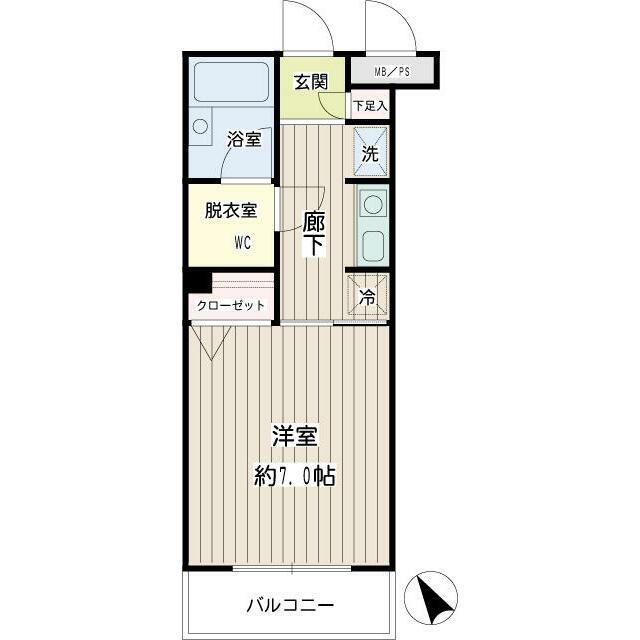 アイビー菅沢(1K/3階)の間取り写真