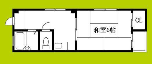 ライオンズ長峡(1LDK/4階)の間取り写真