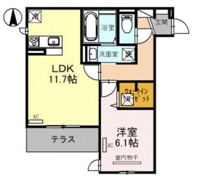 D-ROOM今川 A棟(1LDK/3階)の間取り写真