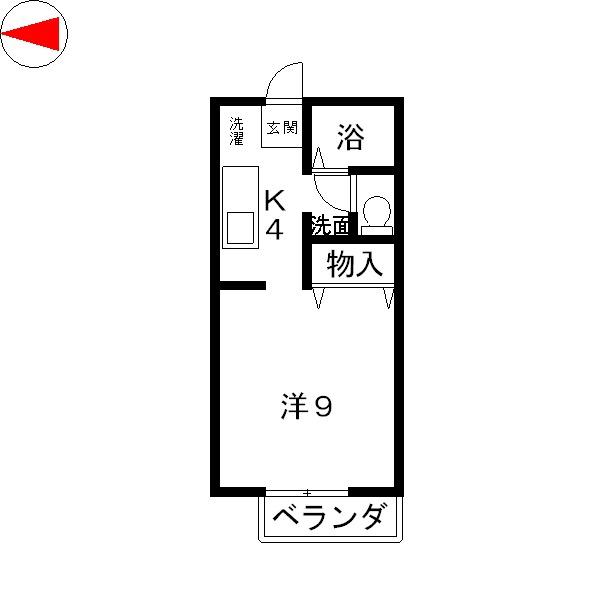 シャルマン三田 A(ワンルーム/1階)の間取り写真