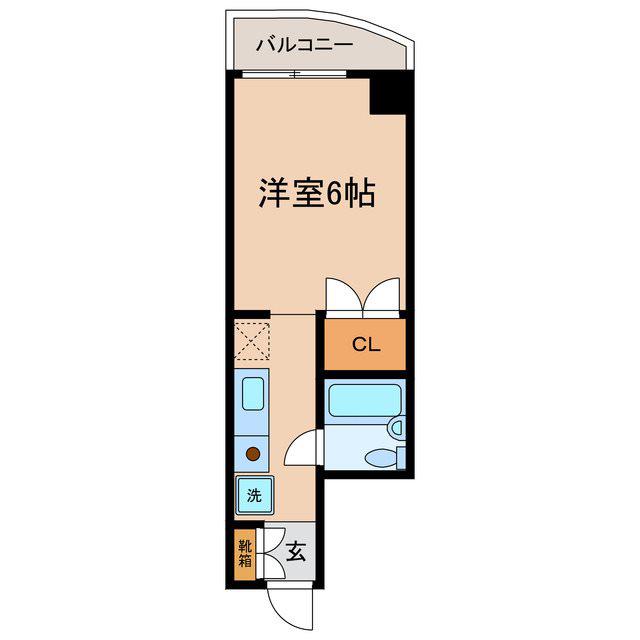 福島第三ビル(ワンルーム/4階)の間取り写真