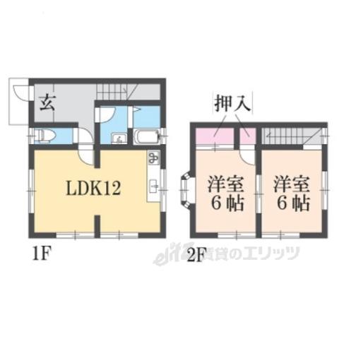 希望ヶ丘マンション(2LDK/1階)の間取り写真