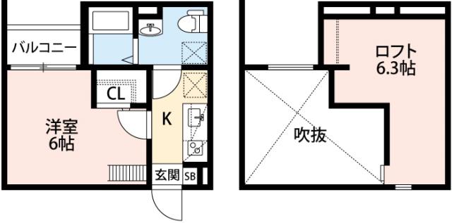 ロフト オージ(1SK/2階)の間取り写真