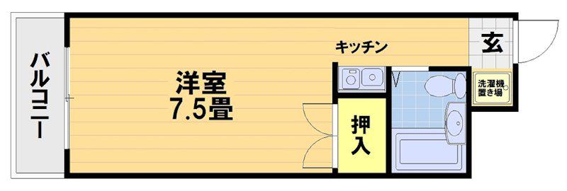 ドミール大文字(1K/2階)の間取り写真