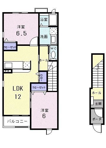 グランシャリオ(2LDK/2階)の間取り写真
