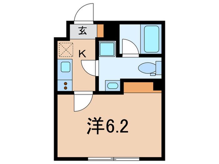 HAPPY VALLEY品川西大井(1K/1階)の間取り写真
