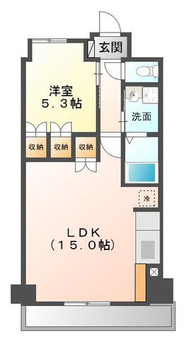 ヴェルメゾン(1LDK/4階)の間取り写真