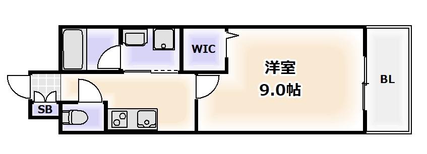グランドゥール敷津(1K/6階)の間取り写真