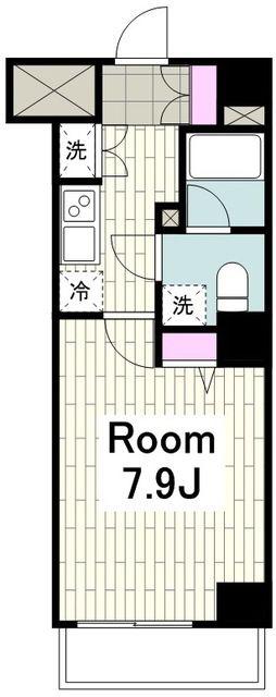 SQUARE CITY YOKOHAMA SHINKOYASU(1K/8階)の間取り写真