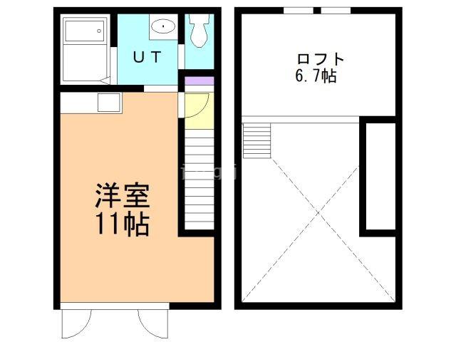 LB HANGAR B(ワンルーム/2階)の間取り写真