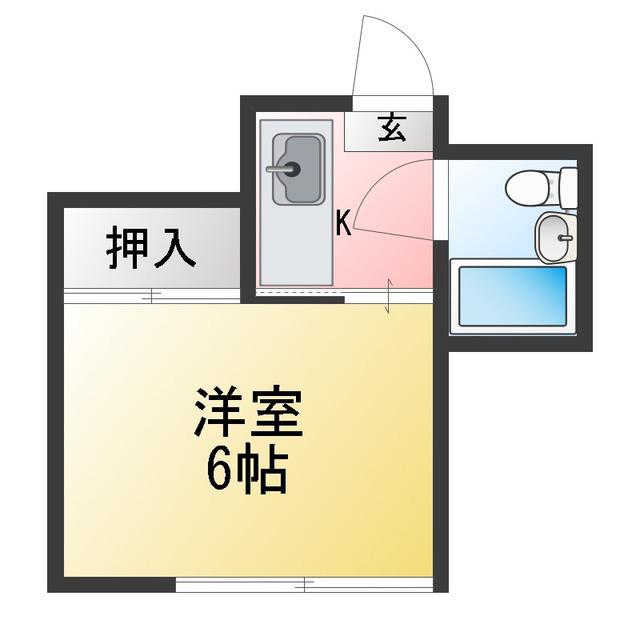 ヴィレッジ木下(1K/3階)の間取り写真
