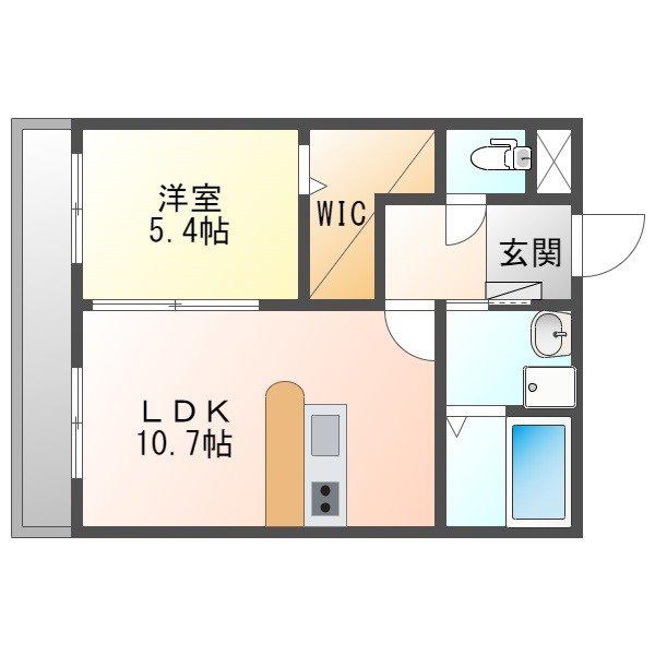 ＪＲ因美線 高野駅(岡山) 徒歩31分 3階建 築4年(1LDK/2階)の間取り写真