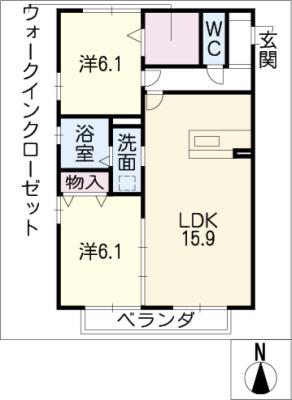 N.ソフィア(2LDK/2階)の間取り写真
