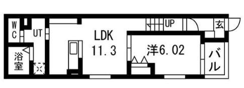 リヴェール元中野II(1LDK/1階)の間取り写真
