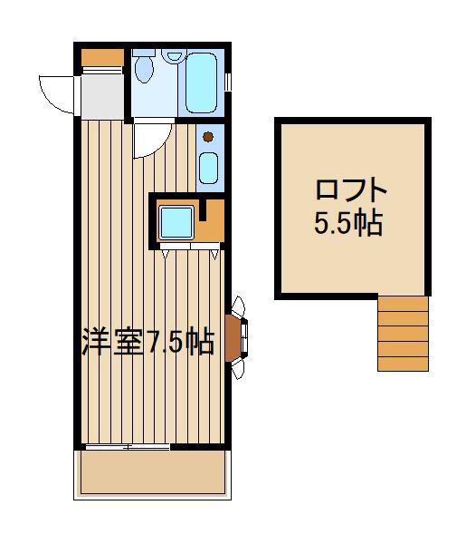 ハイツ夏栄(ワンルーム/1階)の間取り写真