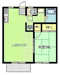 クリソライトA棟(1LDK/1階)の間取り写真