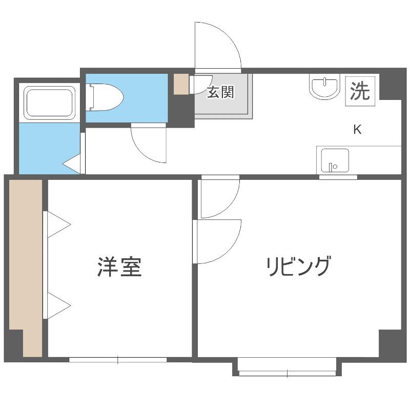第3澄川銀座パレス(1LDK/3階)の間取り写真