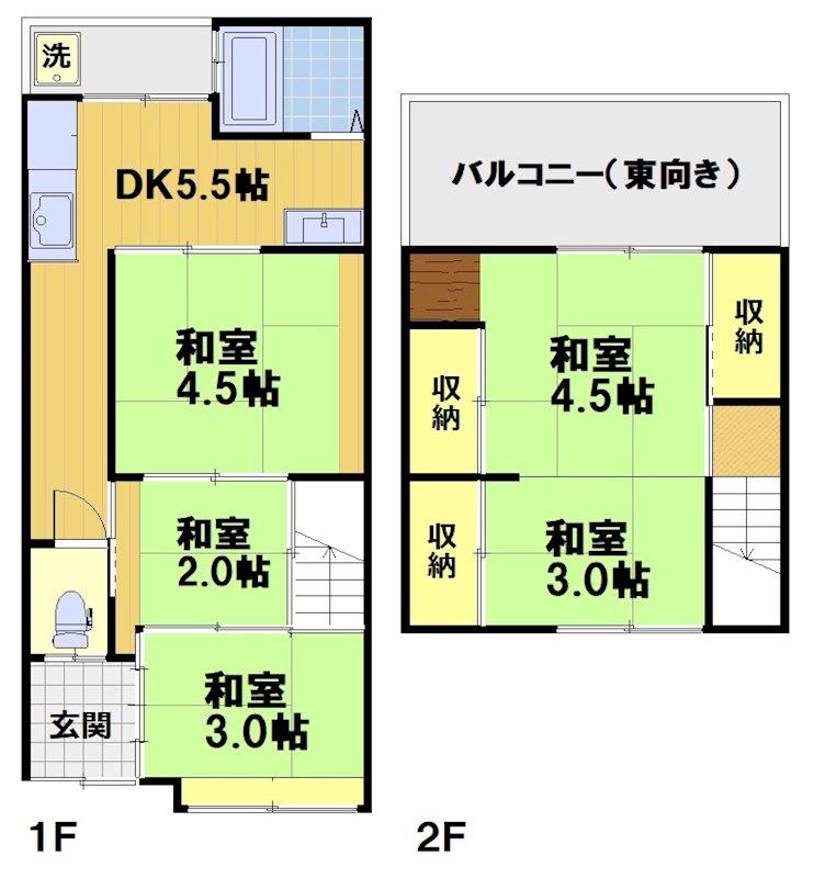 叡山電鉄叡山本線 茶山・京都芸術大学駅 徒歩15分 2階建 築87年(5DK/1階)の間取り写真