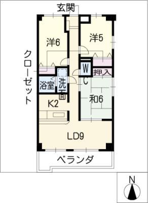 覚王山センタービル(3LDK/14階)の間取り写真