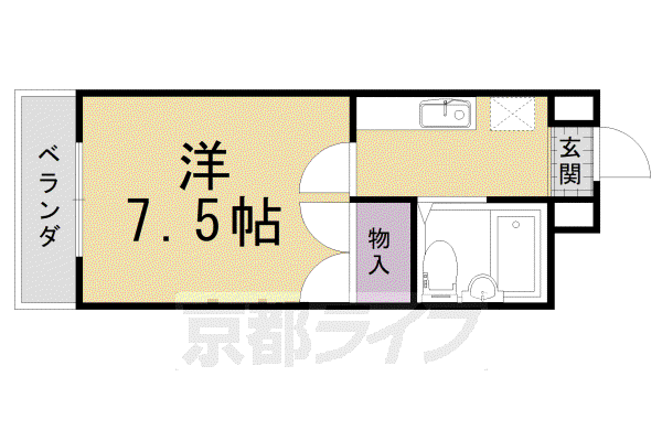 フレグランス東向日(1K/4階)の間取り写真