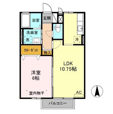 コンフォールメゾン I(1LDK/2階)の間取り写真