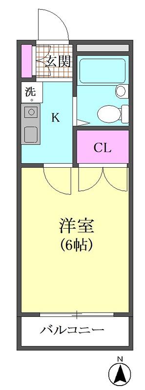 ウイング大森(1K/1階)の間取り写真