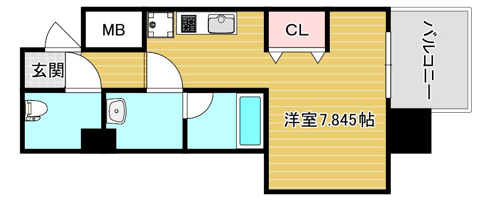 O-KYO(ワンルーム/5階)の間取り写真