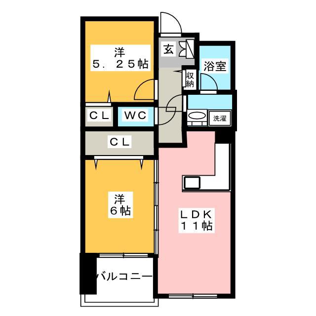 サンシティ博多FLEX21(2LDK/7階)の間取り写真