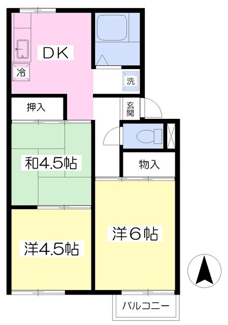 清水ハイツ(3DK/2階)の間取り写真