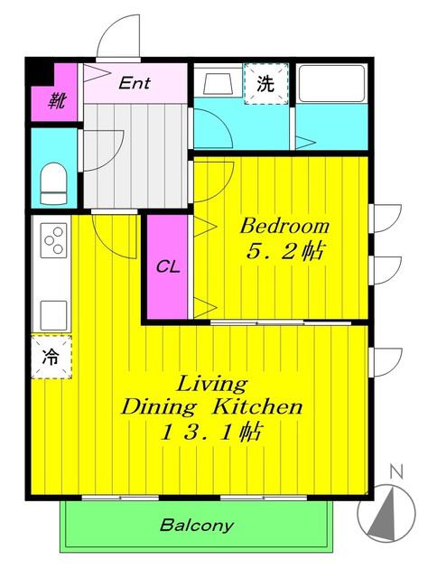 MAISONJINGA(1LDK/1階)の間取り写真