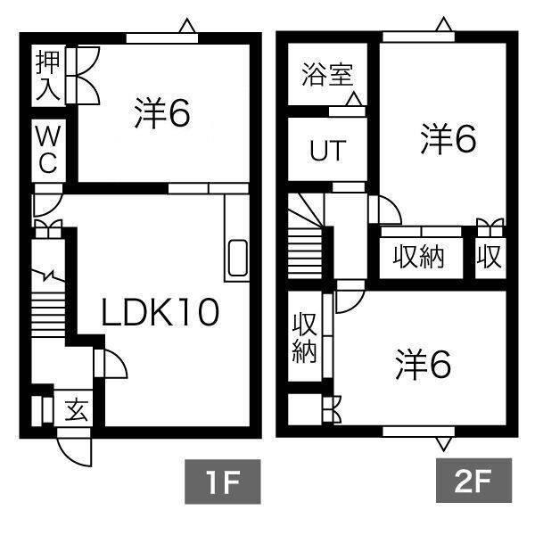 レッドルーフ川北(3LDK/1階)の間取り写真