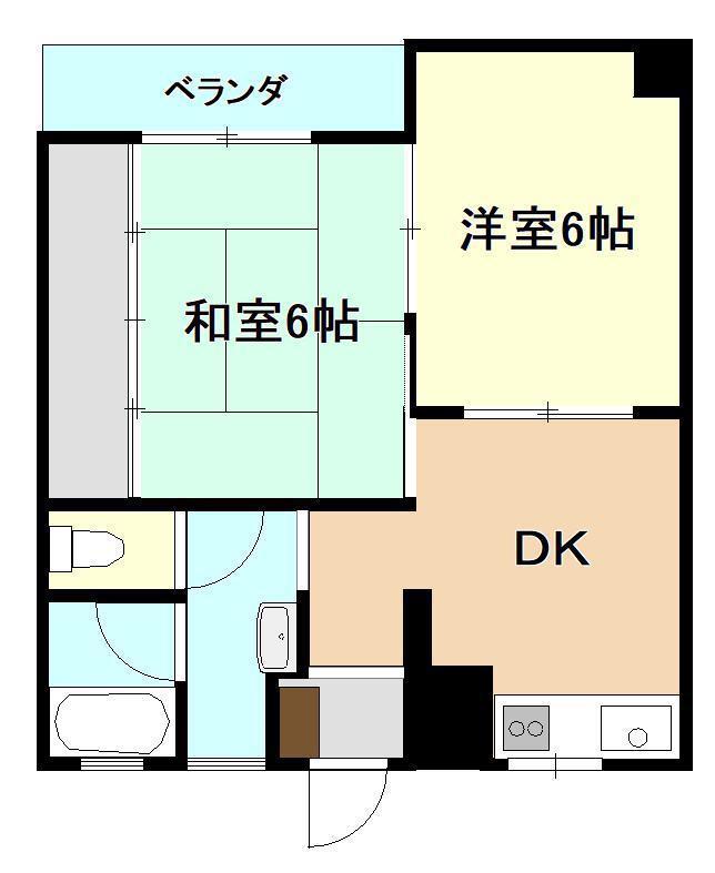レジデンス中山(2DK/2階)の間取り写真