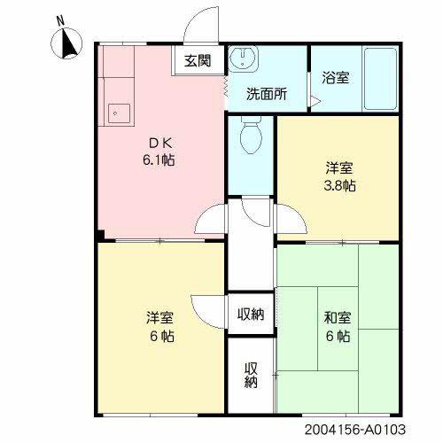 ベルテック須屋I(3DK/1階)の間取り写真