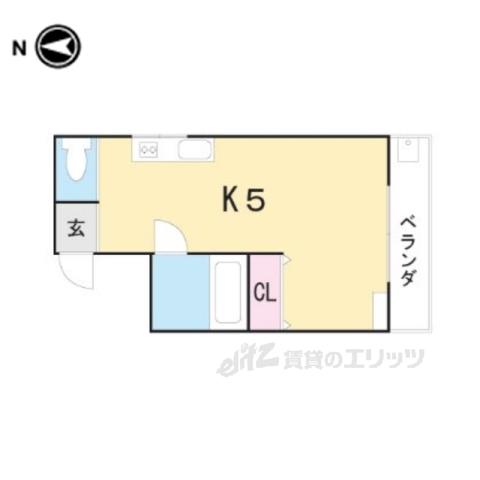 コーポ墨染(ワンルーム/3階)の間取り写真