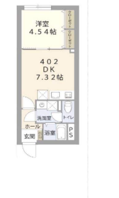 RESPECT RESIDENCE南台(1DK/4階)の間取り写真
