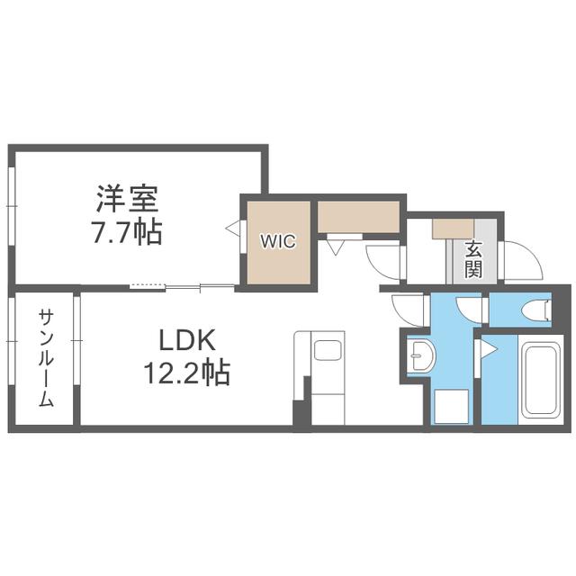 パークサイド(1LDK/1階)の間取り写真