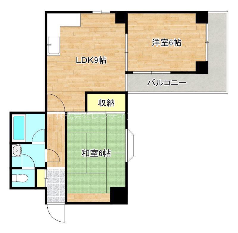 スマイルハイツ大今里西(2LDK/2階)の間取り写真