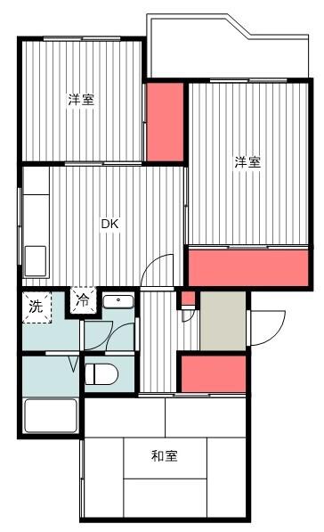 ティーハイム小笠原(3DK/4階)の間取り写真