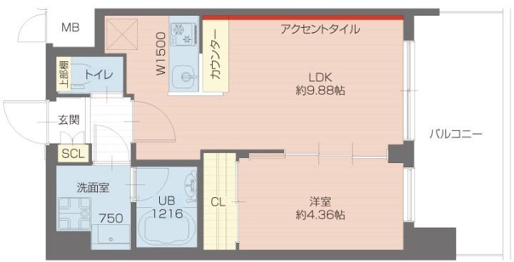 プレジオ塚本ASIAN(1LDK/3階)の間取り写真