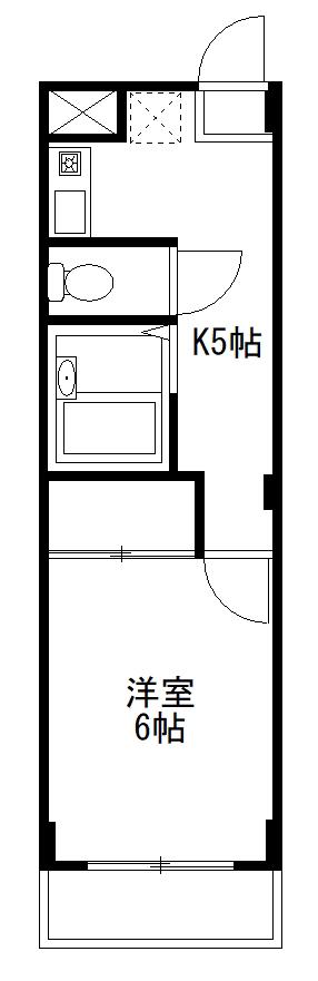 サンライズ(1K/3階)の間取り写真