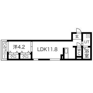 竜美丘RESIDENCE(1LDK/2階)の間取り写真