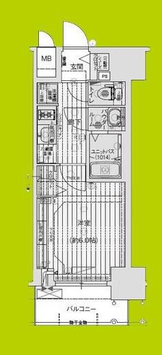 プレリス大阪今里サヴィア(1K/7階)の間取り写真