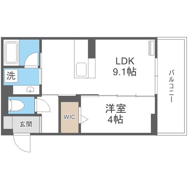 D-ROOMサンライズ A棟(1LDK/2階)の間取り写真