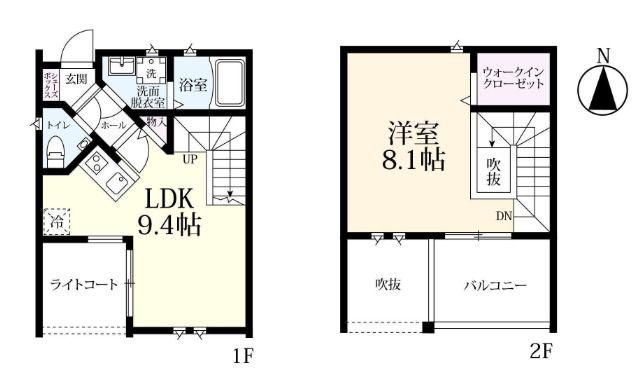 プレミアムアイランド城原V(1LDK/1階)の間取り写真