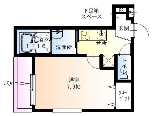 フジパレス平野郷 Ⅲ番館(1K/3階)の間取り写真