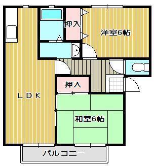 コンフォート田村(2LDK/1階)の間取り写真