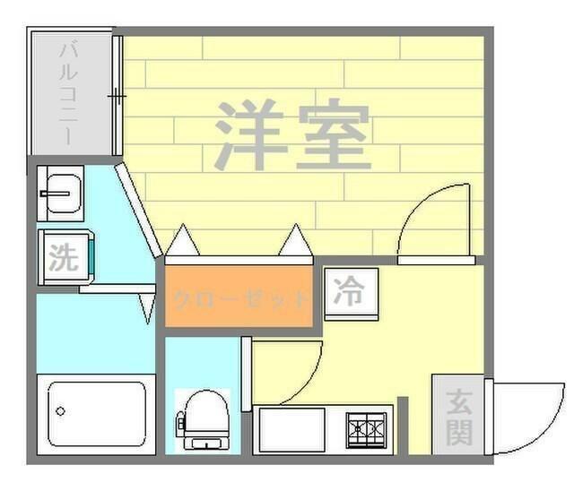 アークシティ武里(1K/2階)の間取り写真