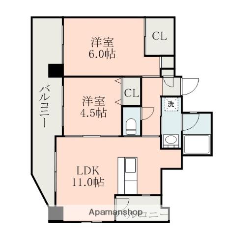 さくらヒルズベイサイドI(2LDK/2階)の間取り写真