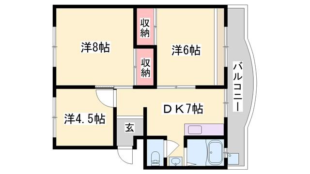 溝口ハイツ(3DK/1階)の間取り写真